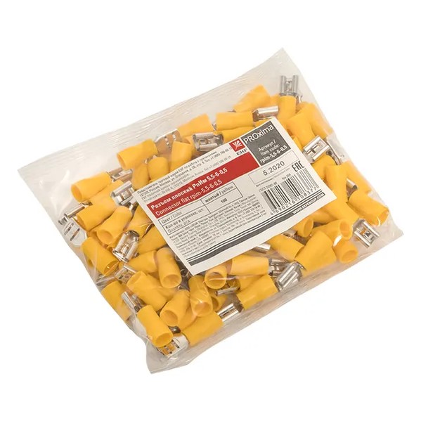 EKF Flat Female Connector Brass Yellow 2