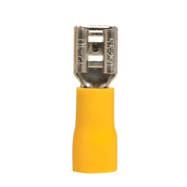EKF Flat Female Connector Brass Yellow 3