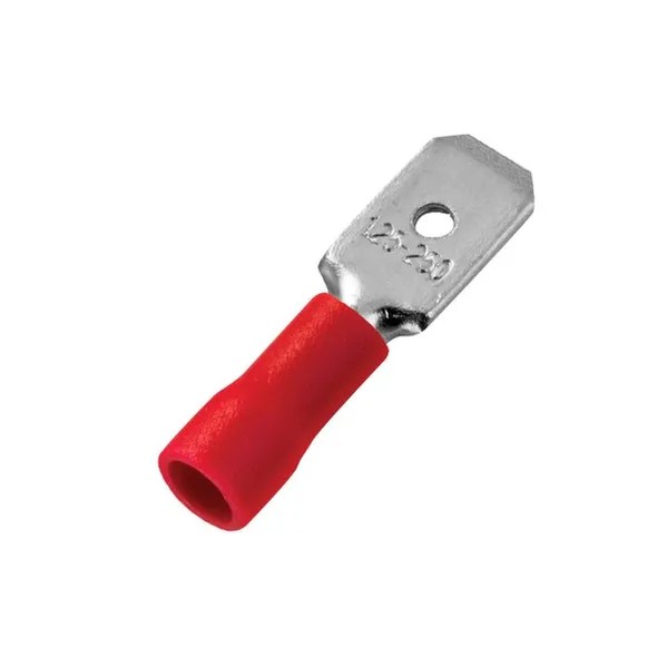 EKF Flat Male Connector Brass Red 1