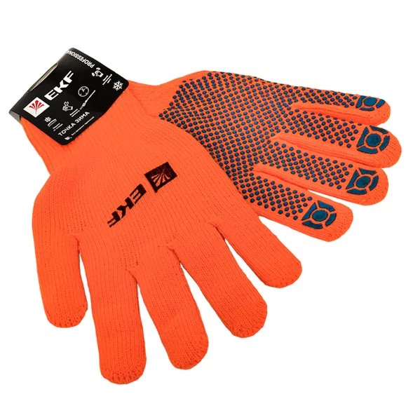 EKF Work Gloves Winter Point PVC Insulated Orange 1