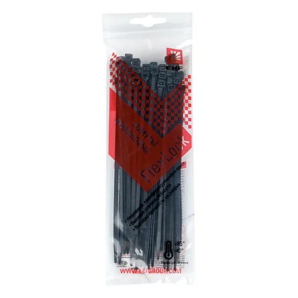 EKF Cable Tie FlexLock Black Nylon 3