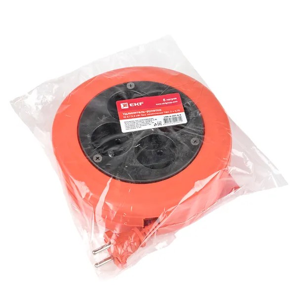 EKF Extension Reel PVC 4-Socket Black 2