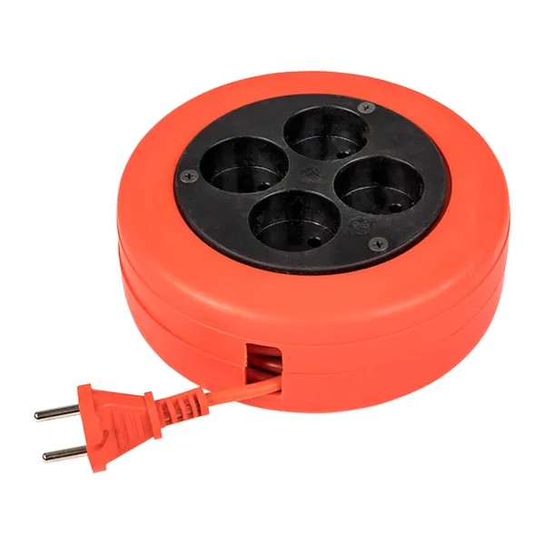 EKF Extension Reel PVC 4-Socket Black 3