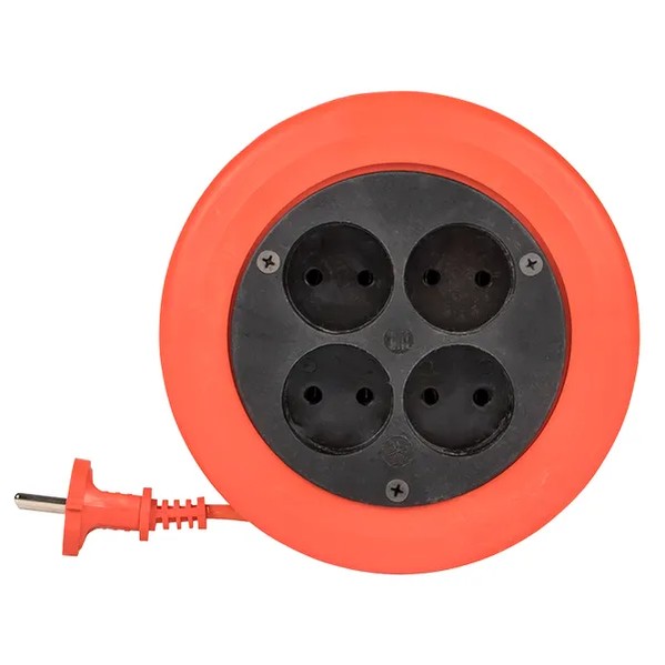 EKF Extension Reel PVC 4-Socket Black 4