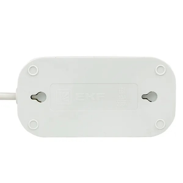 EKF Extension Cord White Plastic 2