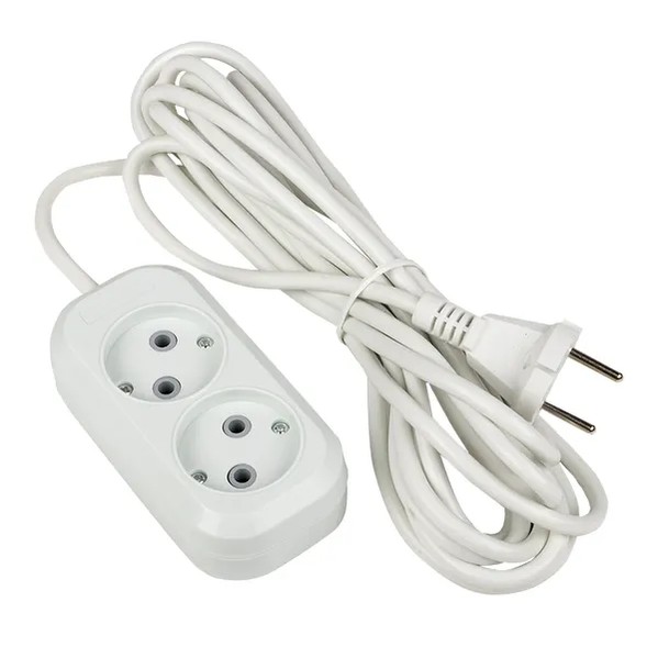 EKF Extension Cord Plastic White 1
