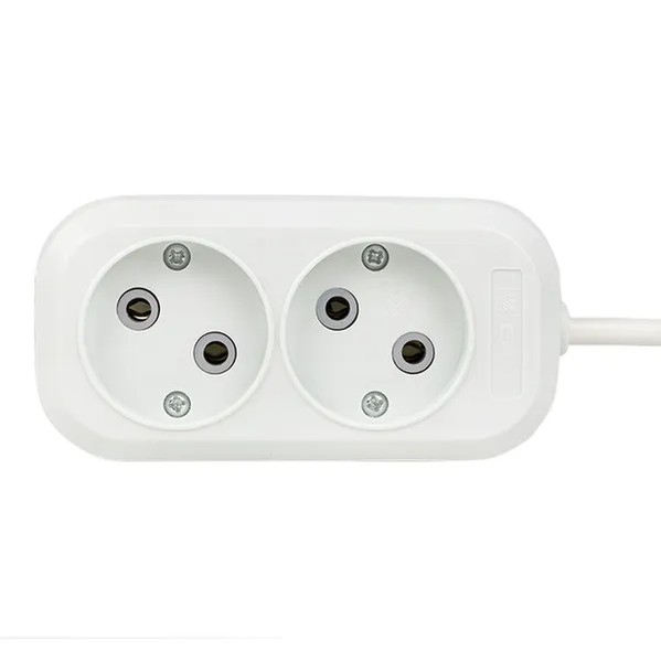 EKF Extension Cord Plastic White 5