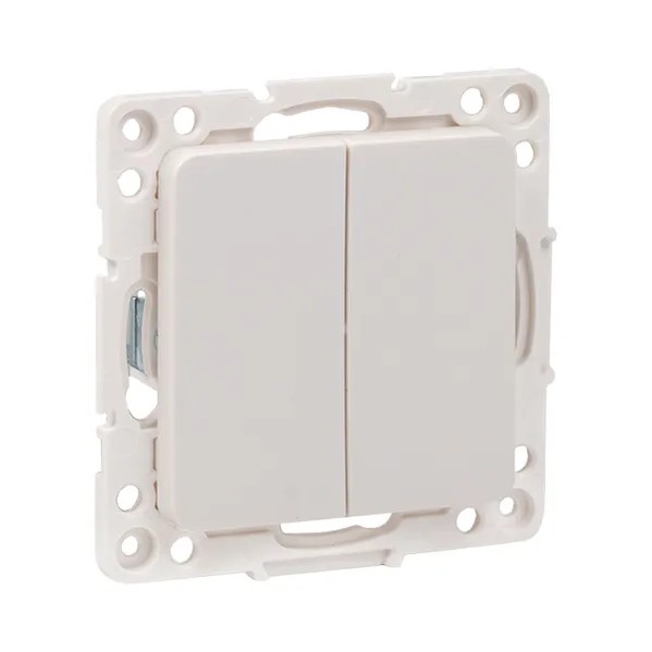 EKF Stockholm Switch Mechanism 2-gang White Polycarbonate 4