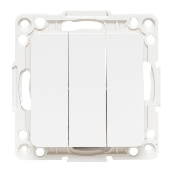 EKF Switch 3-Gang Polycarbonate White 1