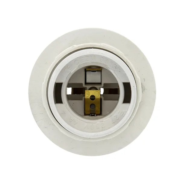 EKF E27 Socket White Heat-Resistant Plastic 1