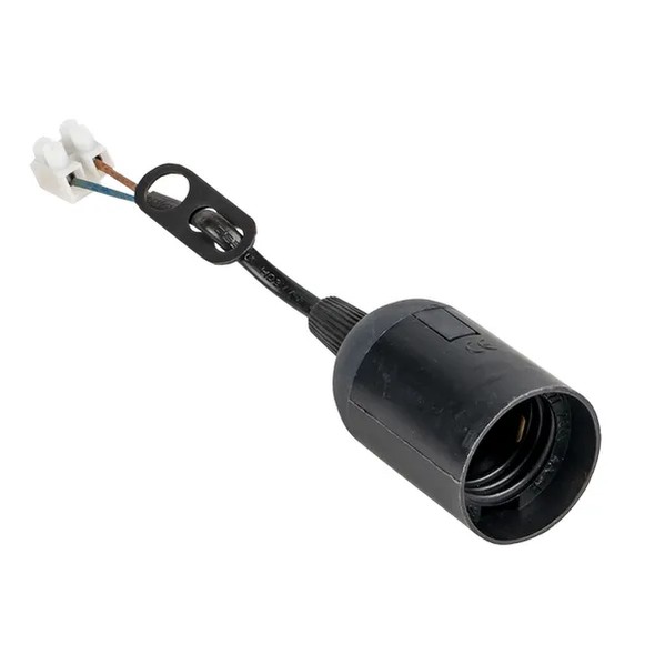 EKF E27 Pendant Socket Plastic Black 2