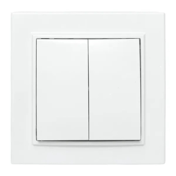 EKF Minsk Switch Double-Key Plastic White 7