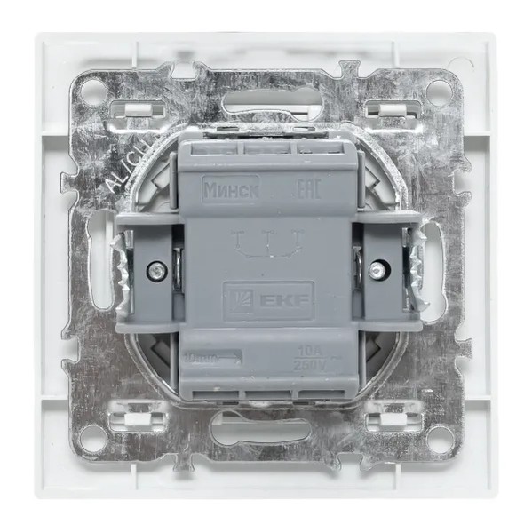 EKF Minsk Switch 2-Key Plastic White 4