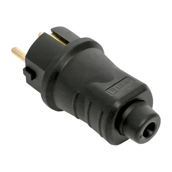 EKF Straight Rubber Plug 16A Thermoplastic Black 2