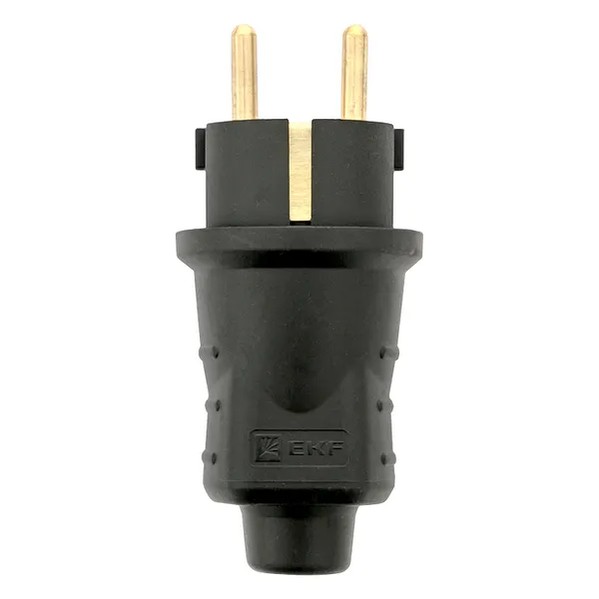 EKF Straight Rubber Plug 16A Thermoplastic Black 4