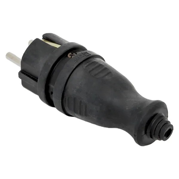 EKF Straight Rubber Plug 16A IP44 Black 2