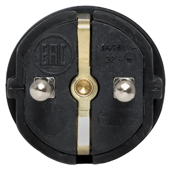 EKF Straight Rubber Plug 16A IP44 Black 3