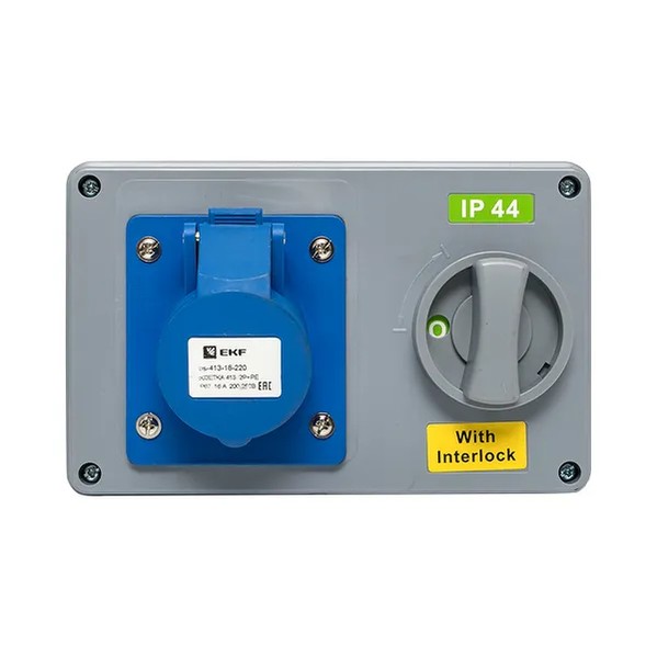 EKF Socket with Lock and Switch - Plastic - Blue 5